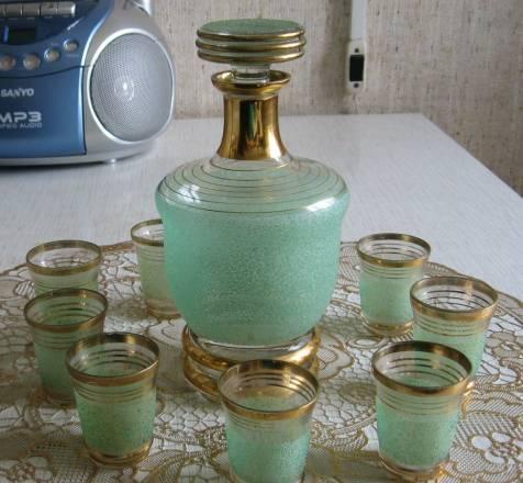 Графин для водочки со стопками, Чехословакия Москва