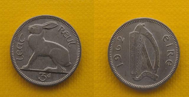 Ирландия 3 пенса 1962г Челябинск