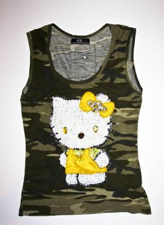Топ майка hello kitty защитная расцветка Москва