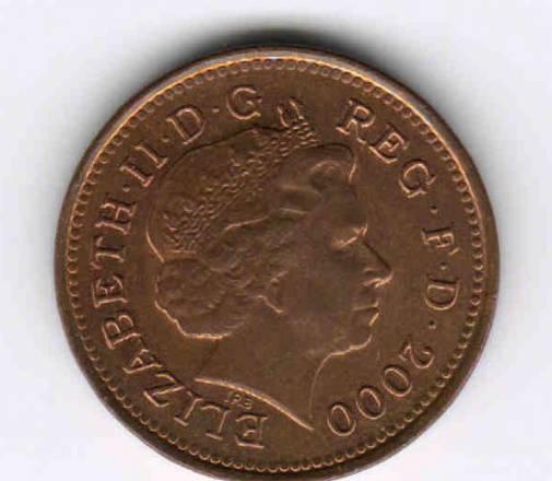 Монета. Великобритания. 1 Penny. 2000 г. Саратов
