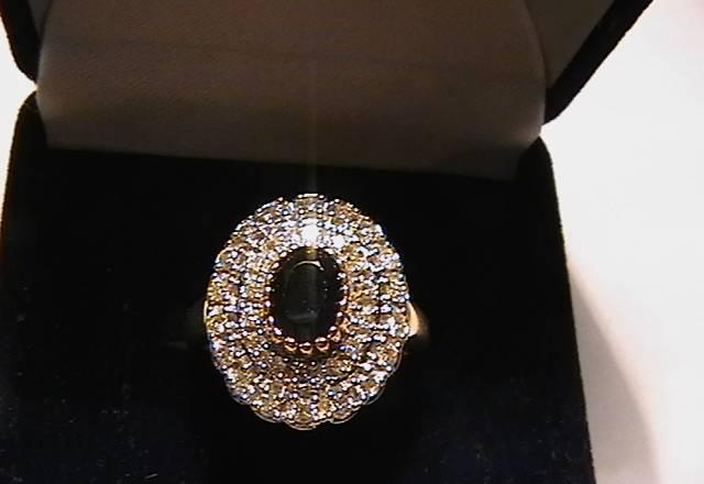 Кольцо золото 585 Бриллианты сапфир Москва