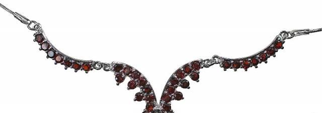 Колье из серебра с гранатами SRBkl053g Москва