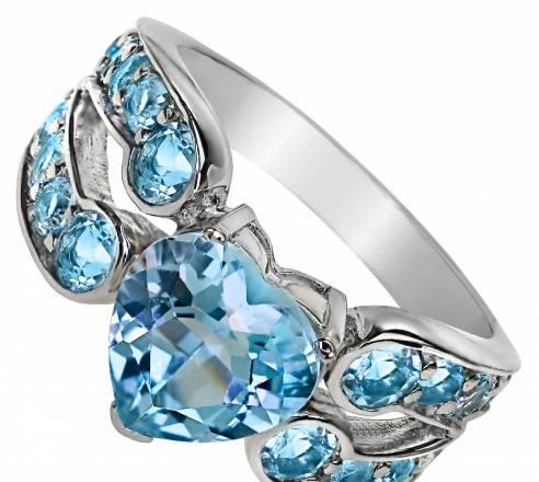 Кольцо из серебра с топазами SRBk066t Москва