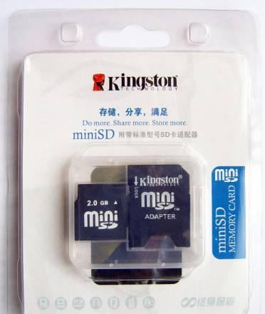 Карта памятu 2 Гб Kingston miniSD + адаптер новая Москва