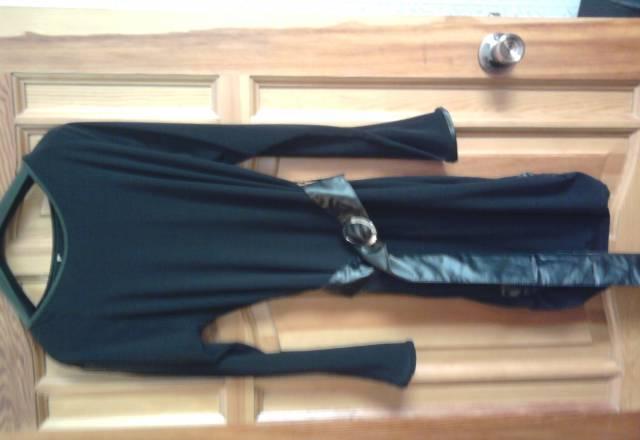 Платье с кожаными вставками Москва