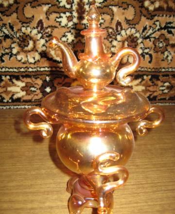 Декоративный стеклянный самоварчик Москва