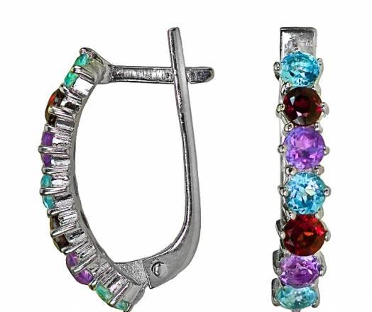 Серьги из серебра со вставками SRBs056p Москва