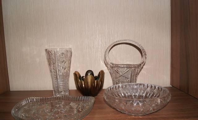 Хрусталь ваза салатница поднос корзиночка 70 х год Москва