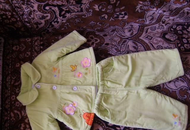 Утепленный костюмчик из хлопка светло-зеленый Екатеринбург