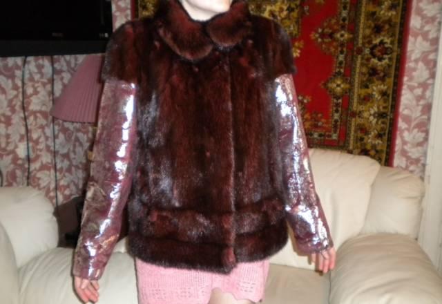 Шуба норковая с кожей Москва