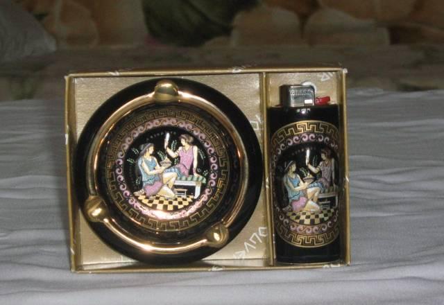 Новый набор  пепельница и зажигалка Греция Москва