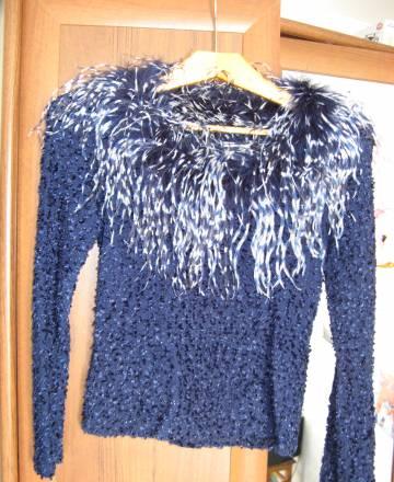 Нарядная кофта с перьями  рр. 44-46 Санкт-Петербург