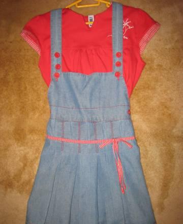 Сарафан с футболкой (комплект) р-р 134 Санкт-Петербург