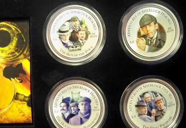 4шт.Х2доллара 2007 холмс 125грамм серебра 999пробы Москва
