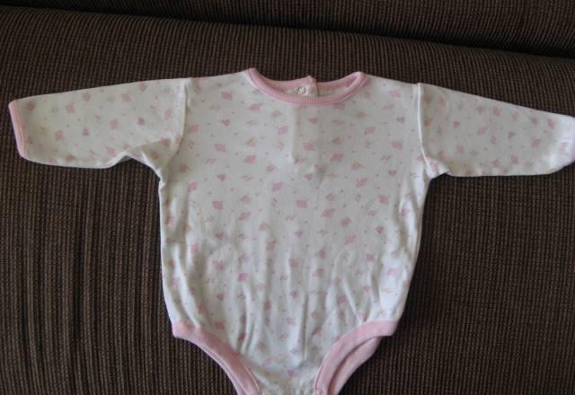 Боди белое с розовым рисунком Новосибирск