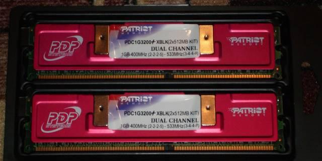 Продам DDR 1024Mb (PC-3200) Patriot 2x512Mb 2-2-2 Санкт-Петербург
