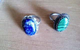 Кольцо мельхиоровое с камнем Лазурит Москва