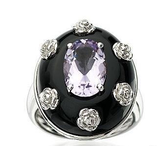 Серебряное кольцо-аметист,агат,бриллианты Москва