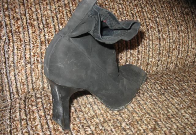 Полусапожки-чулки б/У черная замша Челябинск