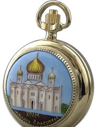 Милые карманные часы чайка финифть ручная росп Москва