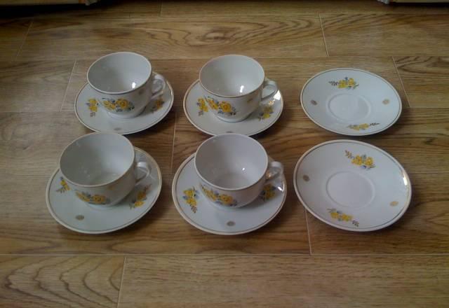 Чайные пары. 4 шт. Кобальт. клеймо Довбиш Москва