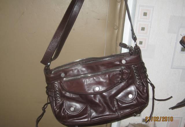 Сумка кожаная коричневая Москва