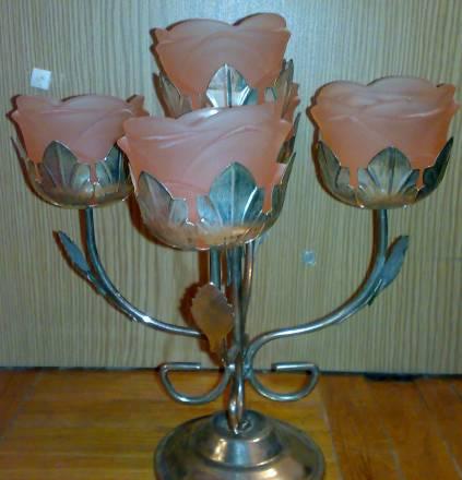 Серебряный подсвечник "букет роз" Москва