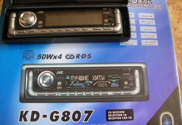 Mp 3 JVC kd-g807 мот.панель + пульт Москва