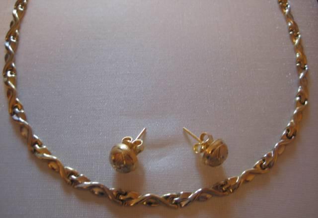 Роскошное ожерелье и серьги из золота 2 цветов Москва