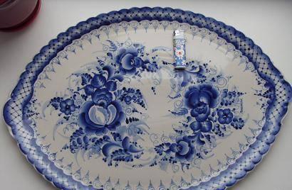 Гжель эксклюзив. Блюдо, поросятница Москва