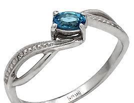 Кольцо + серьги белое золото, топаз, фианит Москва