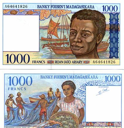 1000 франков, Мадагаскар. 1994г Москва