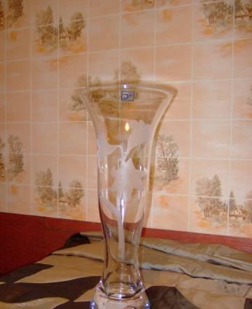 Ваза для цветов (стекло, пескоструйная обработка) Москва