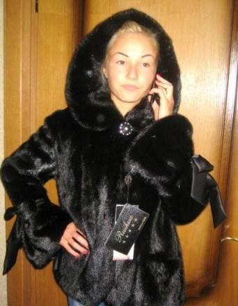 Шуба норковая black с капюшоном Новая Греция Москва