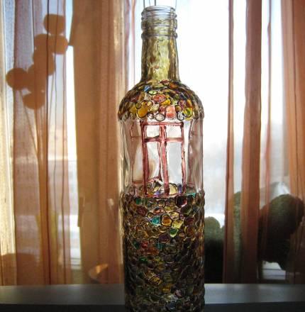 Декоративная бутылка.А-ля Пиросмани Москва