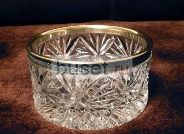 Конфетница/салатница хрусталь+мельхиор Москва