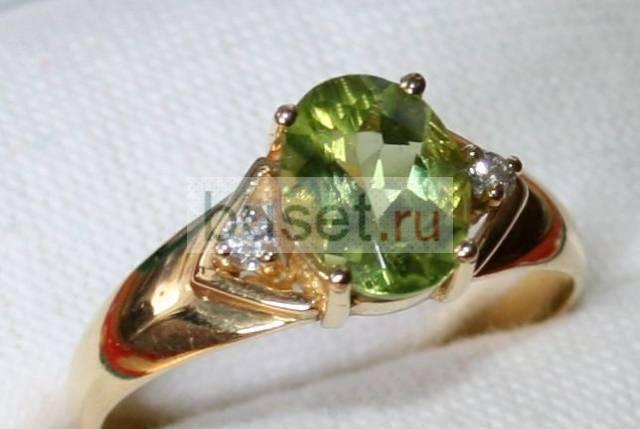 Новое кольцо золото, оливин (перидот) 19 Москва