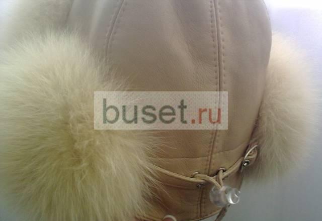 Шапка-ушанка кожа, мех Москва