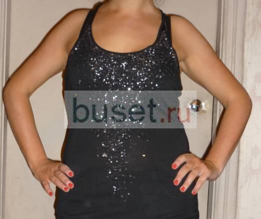 Топ черный с паетками р. 48 Санкт-Петербург