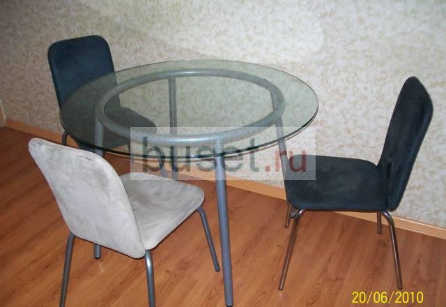 Столовый гарнитур (стеклянный стол + 3 стула) Москва