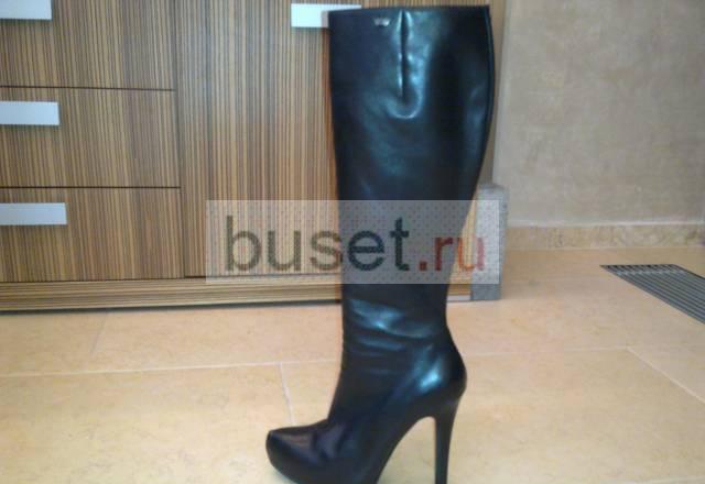 Сапоги из нежной кожи на узкую голень Москва
