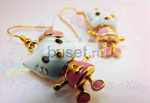 Стильные серьги hello kitty Москва