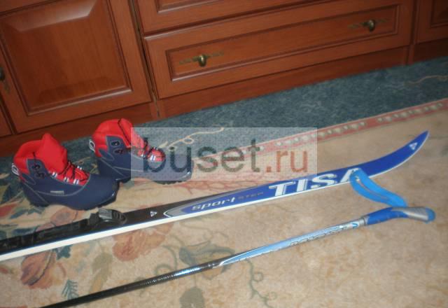 Лыжи детские+палки к ним+ ботинки Москва