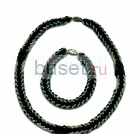Колье и Браслет черно-белые Верещагино