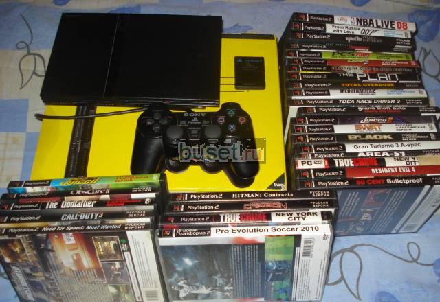 Playstation2 Slim чипована, в отл.сост.+ игры Санкт-Петербург