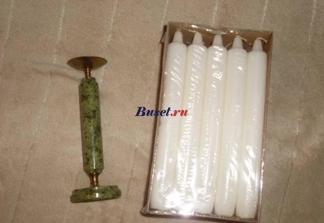 Подсвечник с запасом свечей (икеевских) Москва