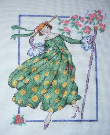 Вышитая картина "Девушка Весна" Москва