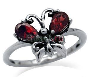 КОЛЬЦО БАБОЧКА С ГРАНАТАМИ Москва
