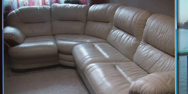 Диван угловой натуральная кожа, раздвижной Москва