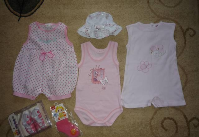 3 боди + панамка + пинетки + носочки Москва